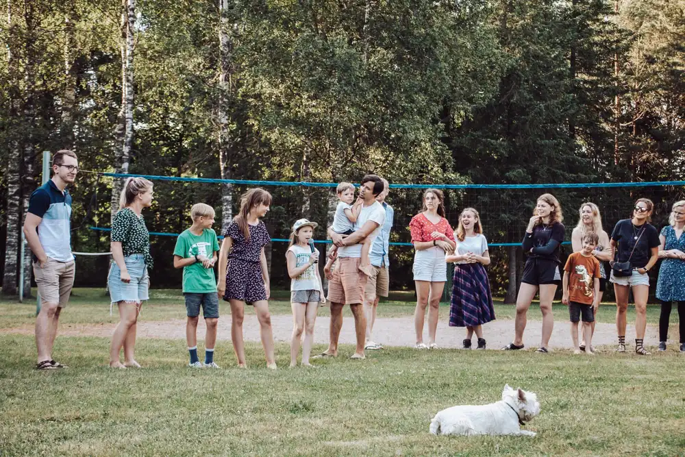 Church families on the lawn